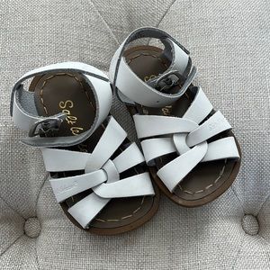White Saltwater Sandals Size 4